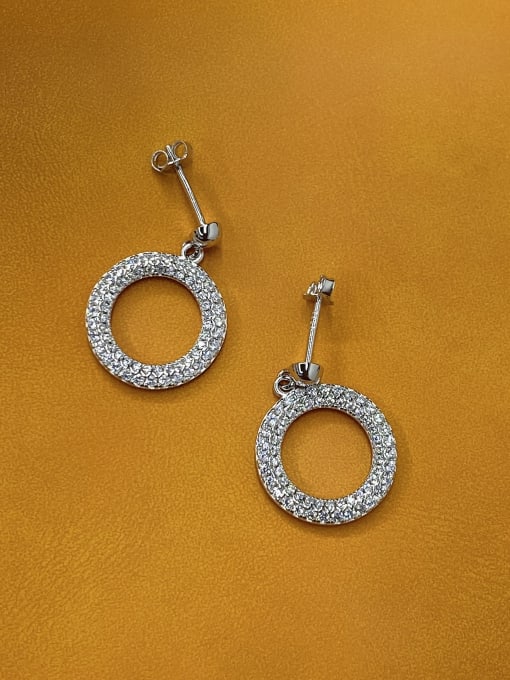 LM 925 Sterling Silver Cubic Zirconia Cluster Earring 0