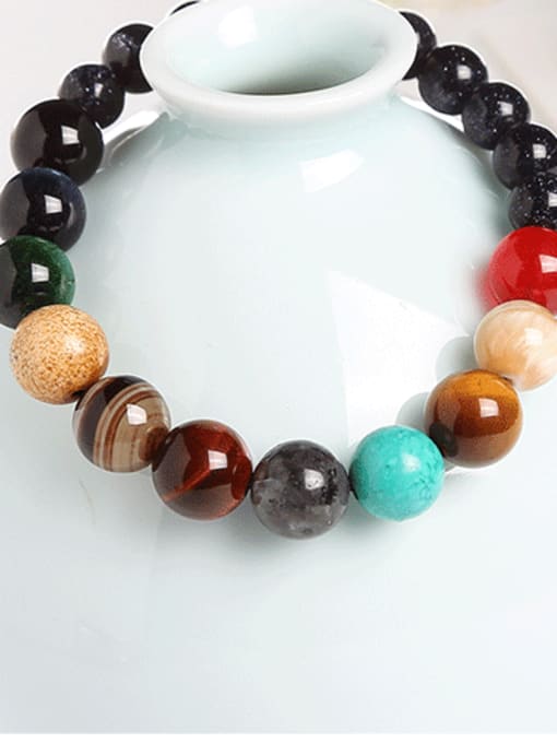 Smooth planet Bracelet Natural Stone Multi Color Minimalist Handmade Beaded Bracelet