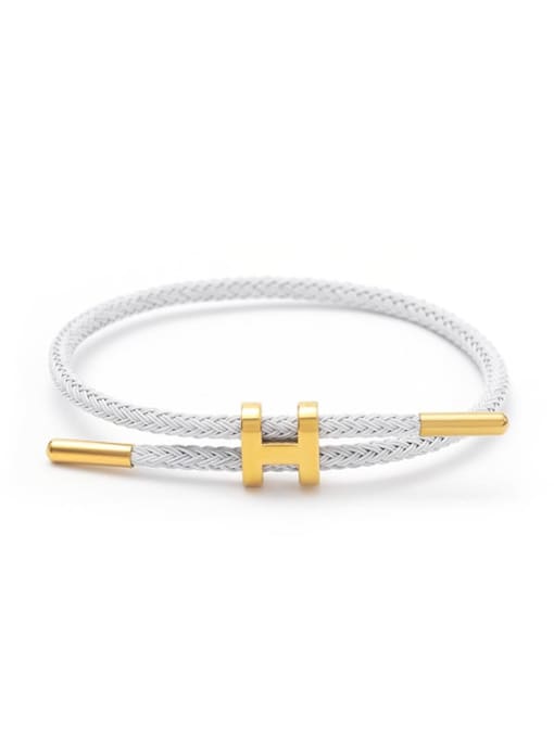 white Titanium Steel Adjustable Bracelet