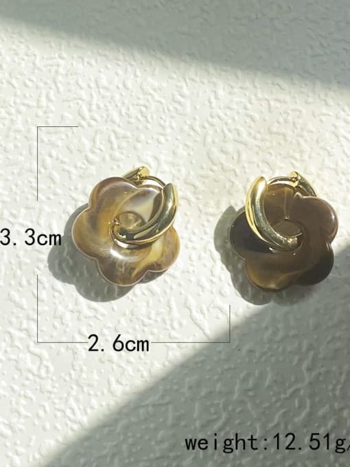 LM Brass Resin Flower Drop Earring With 10 Colors 2