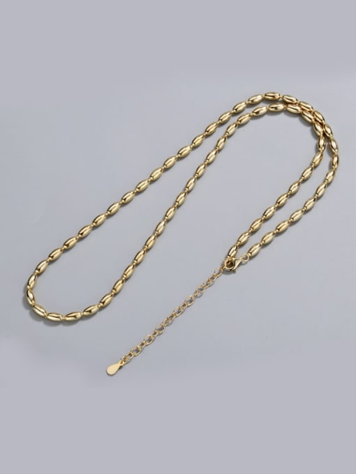 Gold Plated 925 Sterling Silver Beaded Chain Necklace 11.8g