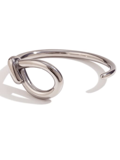 LM Stainless steel Water Drop Cuff Bangle 4