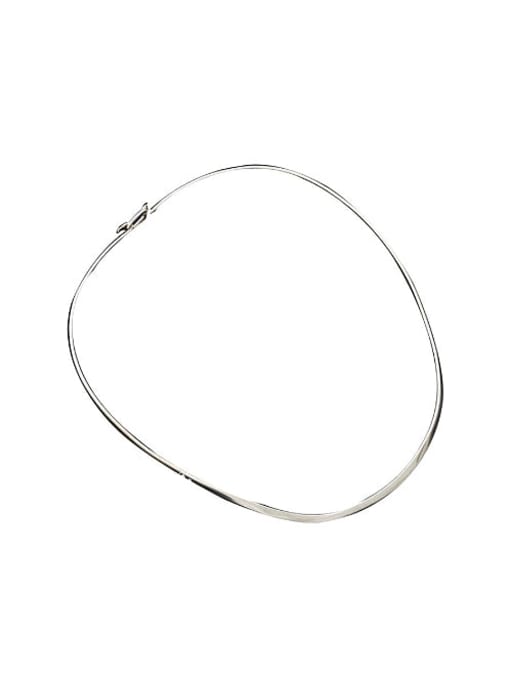 LM 925 Sterling Silver Statement Choker Necklace 0