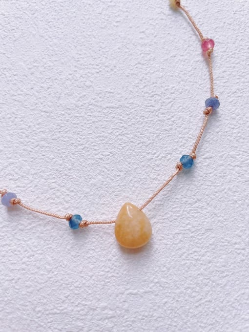 Scarlet White N-STLN-0002 Natural  Gemstone Crystal  Bead  Water Drop Pendant Minimalist Handmade Beaded Necklace 4