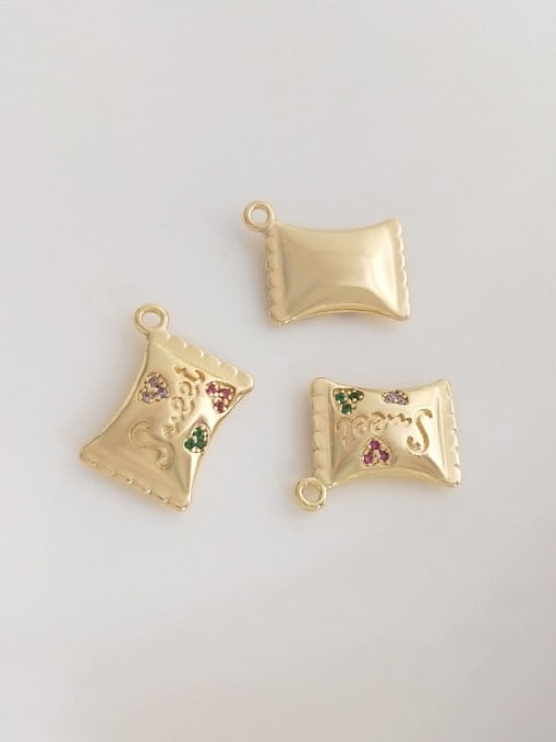 +candy Pendant Brass Picture Jasper Chain Geometric Pendant Hip Hop Handmade Beaded Necklace