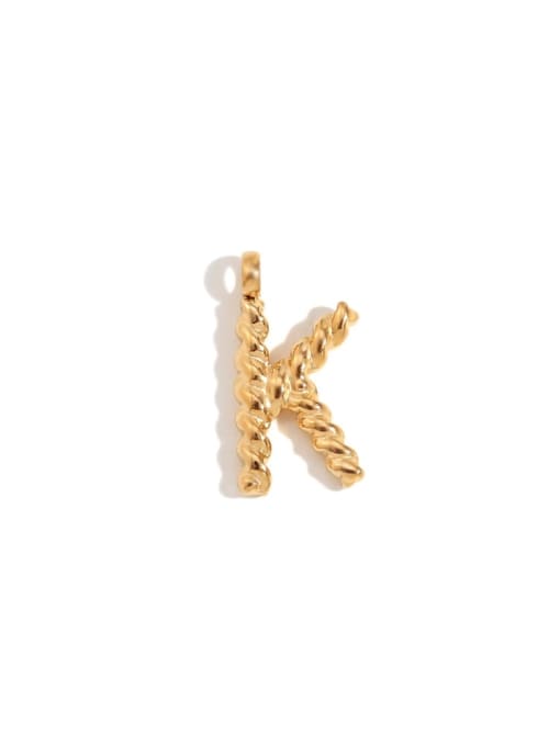Twists Letter Pendant Gold K Stainless steel 18K Gold Plated Letter Charm