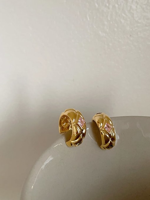 Gold earrings Alloy Cubic Zirconia Geometric Dainty Stud Earring