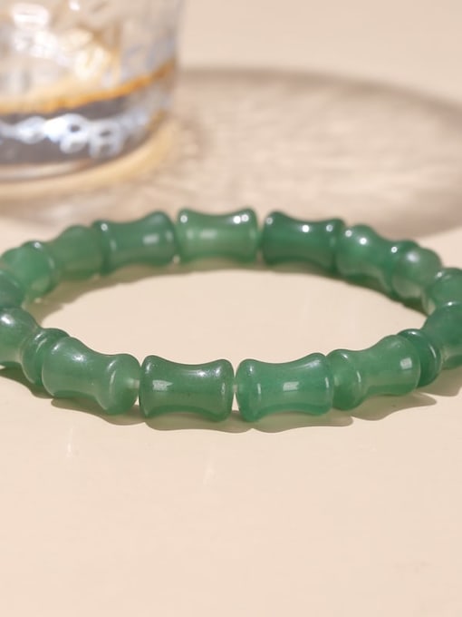 Natural Green Dongling Jade Geometric Trend Beaded Bracelet