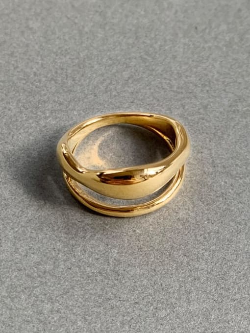 Gold color Brass Geometric Ring
