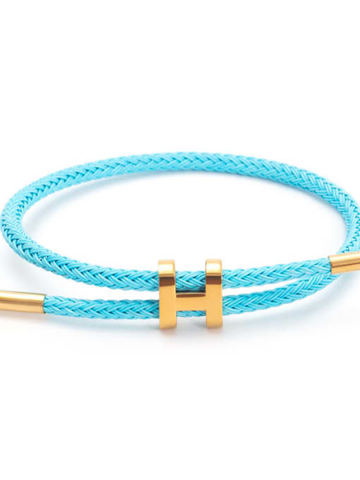 Sky blue Titanium Steel Adjustable Bracelet
