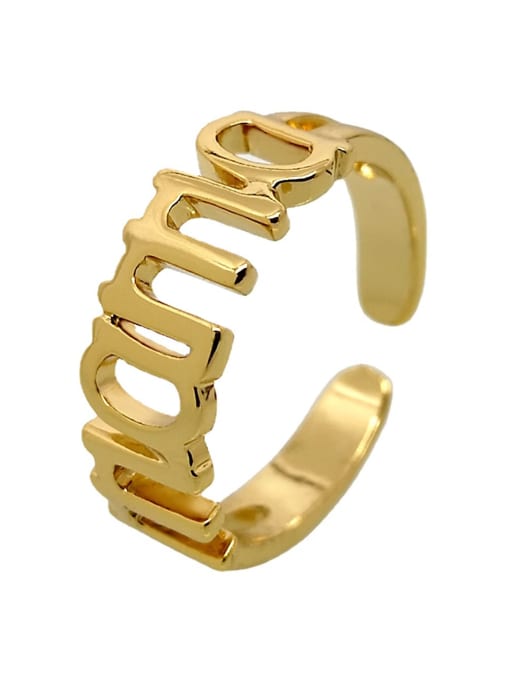 LM Brass Minimalist MAMA Spoon Ring with free size 0