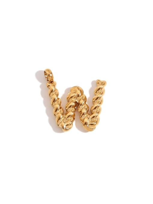 LM Stainless steel 18K Gold Plated Letter Charm 4