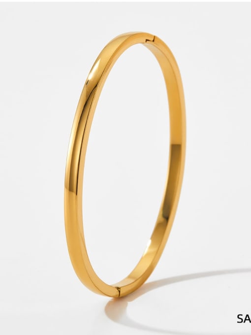 KAS935, Gold Color Stainless steel Band Bangle With Gold or Steel color