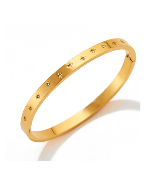 KAS839, Gold Color Stainless steel Band Bangle With Gold or Steel color