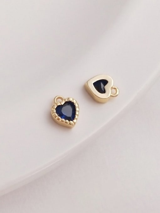 +dark blue Heart Pendant N-DIY-0014 Gemstone Crystal Chain Heart Pendant Minimalist Handmade Beaded Necklace