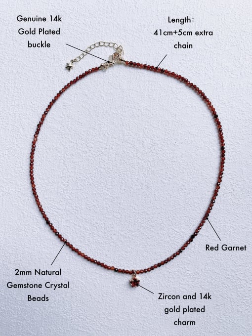Scarlet White N-DIY-010 Red Garnet  Chain Multi Color Pentagram Pendant  Minimalist Handmade Beaded Necklace 4