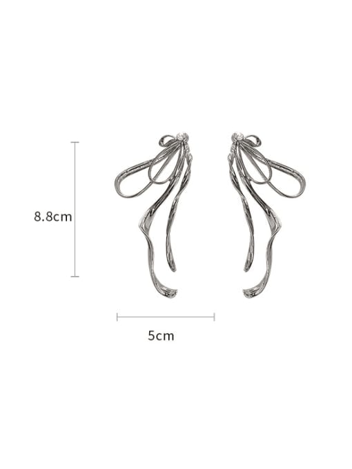 LM Alloy Bowknot Ribbon Minimalist Drop Earring 3