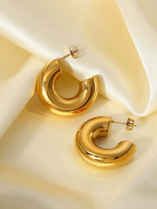 gold Color Stainless steel Geometric Hoop Earring