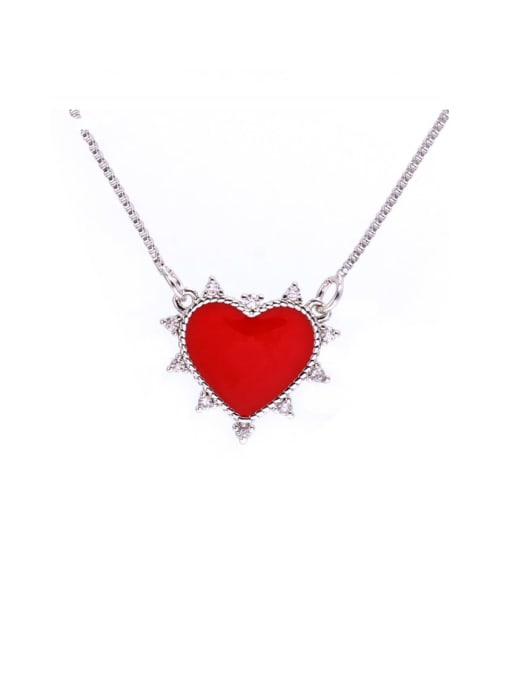 XYZ Brass Enamel Heart Minimalist Necklace 0