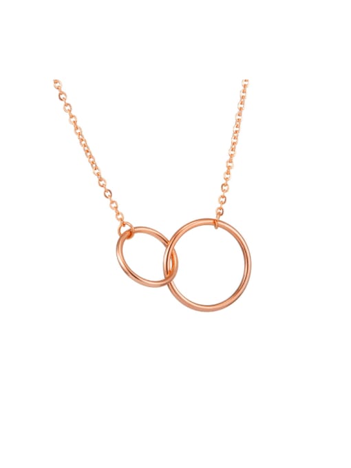 Rose Gold Seamless 2312 Titanium Steel Geometric Minimalist Necklace