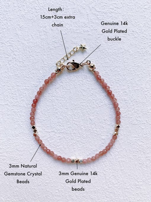 Scarlet White B-ST-002 Natural  Gemstone Crystal Beads Chain Handmade Beaded Bracelet 3