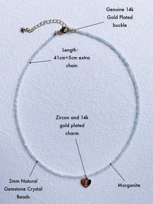 white morganite chain+heart pendant N-DIY-013 Natural Stone Heart Bohemia Handmade Beaded Necklace