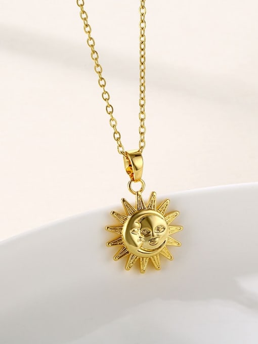 LM Stainless steel Classic Sun Necklace With 16 Inch 1