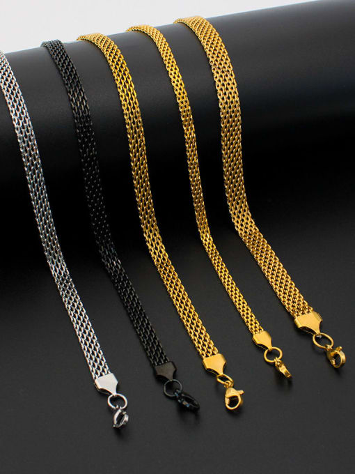 LM French Vintage 18K Gold Mesh Titanium Steel Link Necklace or Braclete with waterproof 1
