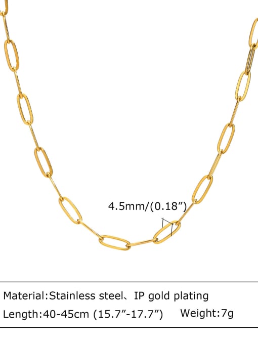 4.5mm ,40cm And 5cm Length Stainless steel Link Necklace