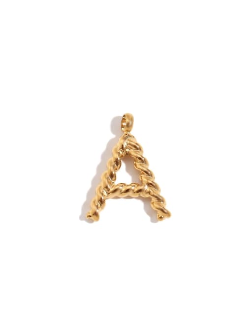 Twists Letter Pendant Gold A Stainless steel 18K Gold Plated Letter Charm