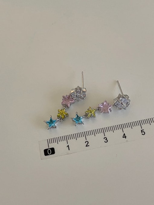 LM Alloy Cubic Zirconia Star Dainty Stud Earring 3