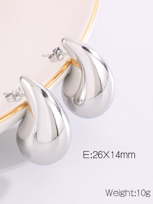 KE110261,Medium Size, Steel Stainless steel Water Drop Dainty Drop Earring
