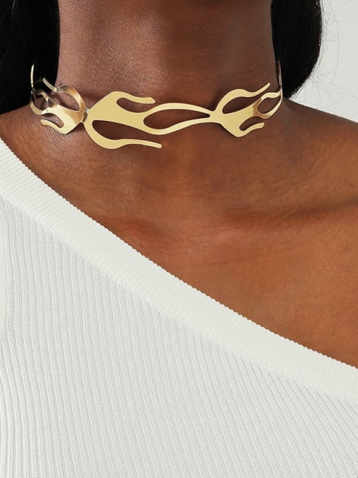LM Brass Irregular Minimalist Choker Necklace 1