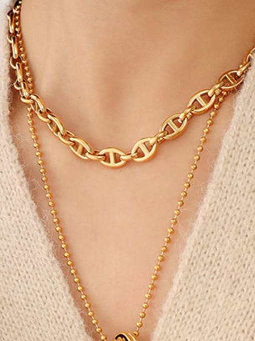 Gold necklace Titanium Steel Geometric Bracelet
