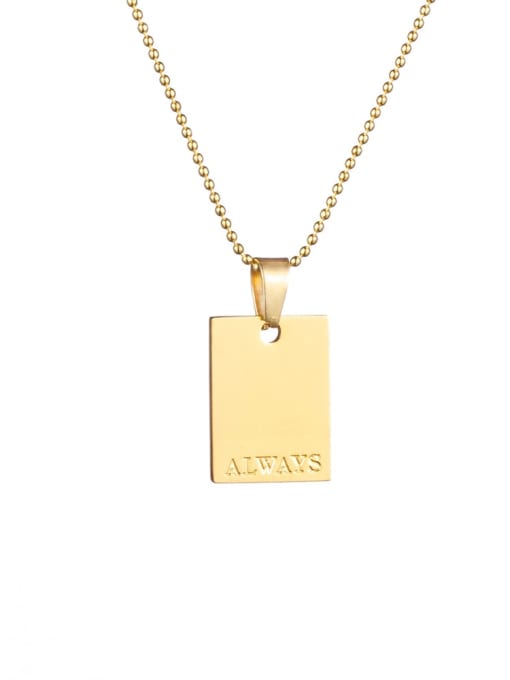 XH0546  God Color Stainless steel Geometric Necklace With words