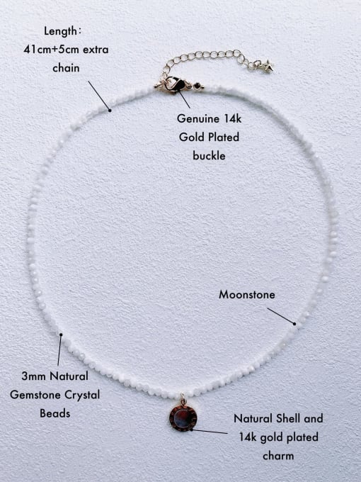 Scarlet White N-DIY-003  Natural  Gemstone Crystal Chain Minimalist  handmade  Beaded Necklace 3