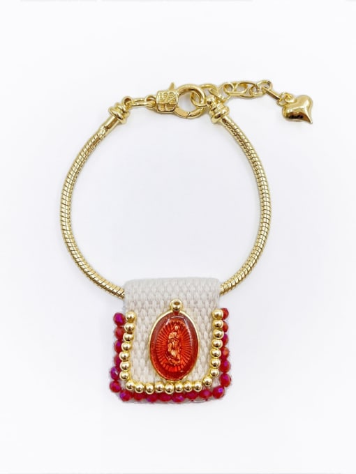 orange Brass Religious Bracelet