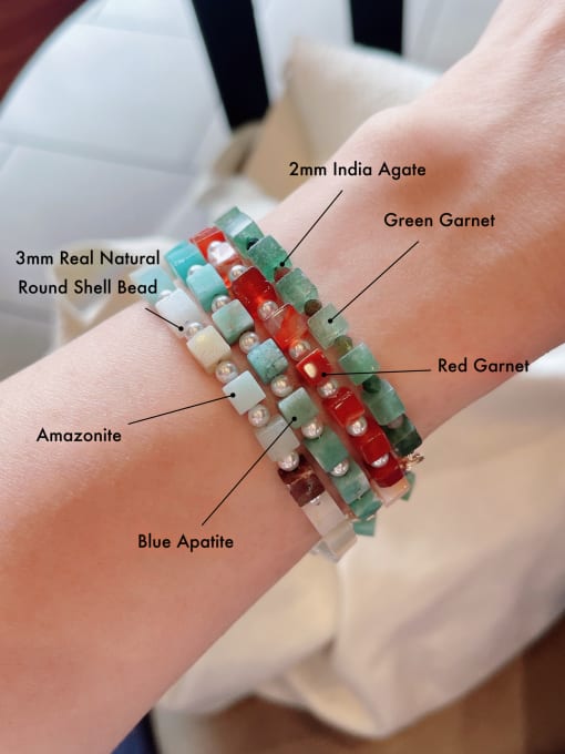 Scarlet White Natural  Gemstone Crystal Beads Chain  Minimalist Handmade Beaded Bracelet 1