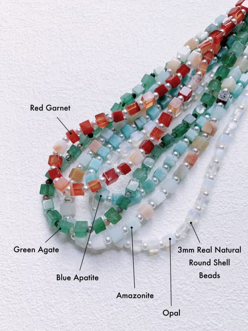 Scarlet White N-STPE-0012 Natural Gemstone Crystal Beads Chain Handmade Beaded Necklace 2