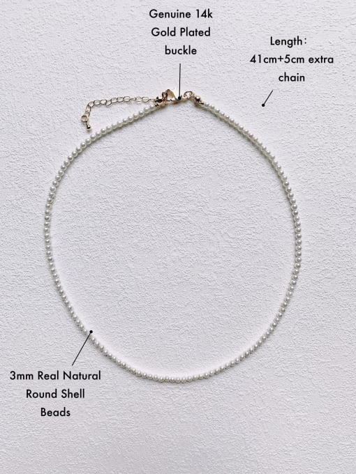 Scarlet White N-PE-0001 Imitation Pearl Round Minimalist Handmade Beaded Necklace 2