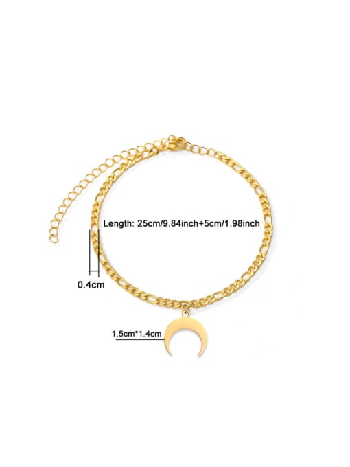 LM Stainless steel Moon Hip Hop  Anklet 2
