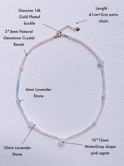 Scarlet White N-MIX-0006  Natural  Gemstone Crystal  Multi Color Bead Round Handmade Beaded Necklace 2
