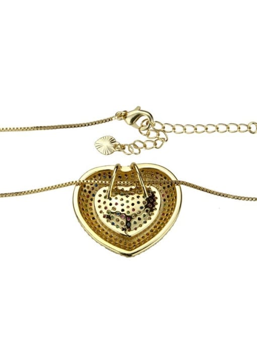 renchi Brass Cubic Zirconia Heart Dainty Locket 2.4cm 2.6cm Necklace 1