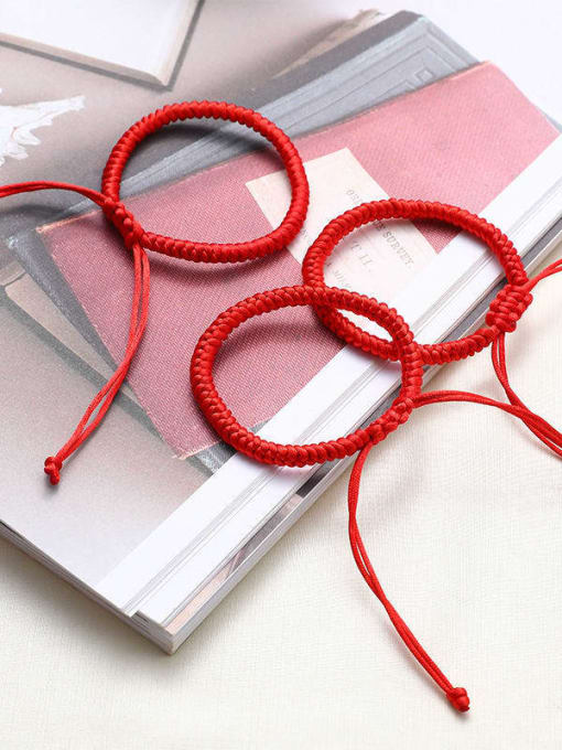 LM Red string Ethnic Adjustable Bracelet with two colors 2