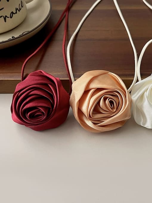 LM Silk Flower Choker Rose Necklace with 4 colors 4