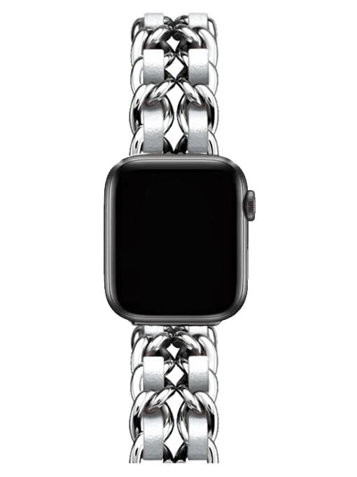 Silver Alloy Metal Wristwatch Band For Apple Watch Series 2-5