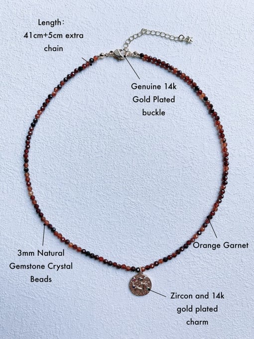 Scarlet White N-DIY-0032 Natural Gemstone Crystal Beads Chain Geometry Pendant Handmade Beaded Necklace 1