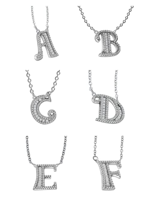 LM 925 sterling silver cubic zirconia white letter dainty initials necklace 2