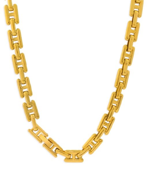 YS744,Gold Color, Necklace,45cm Titanium Steel Cuban Necklace