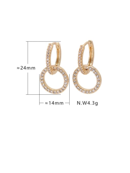 XYZ Brass Cubic Zirconia Geometric Minimalist Drop Earring 2